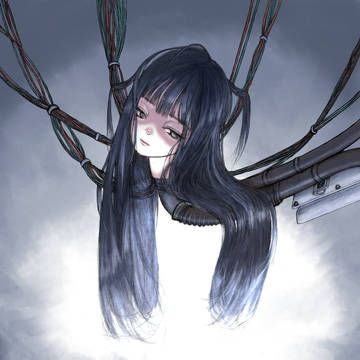 黒髪ロングアンドロイドの首