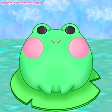 I finally draw a cute frog