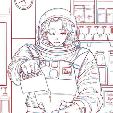 「宇宙飛行士とコーヒー」