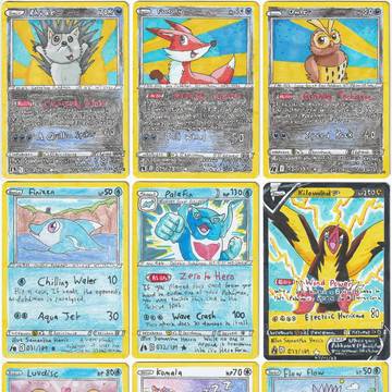 Hand Drawn Pokemon Cards 028-36
