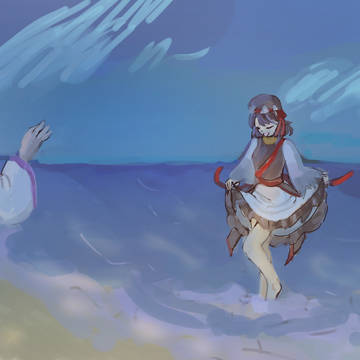「秋の海は冷たいですね」