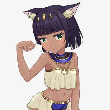褐色エジプト猫耳ロリ
