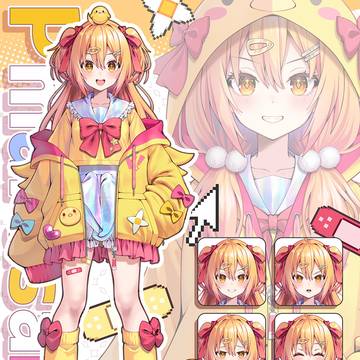 「P丸様。」Vtuber立ち絵(新)+3面図