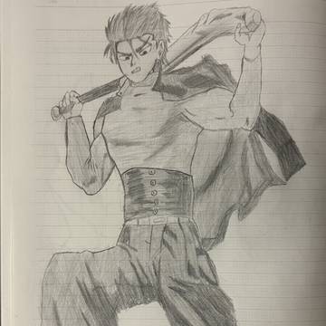 金属バット描いた