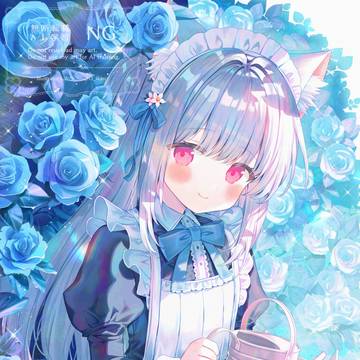 バラ園のメイドさん