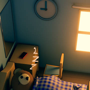 Lazy Bear Sleeping in Bed