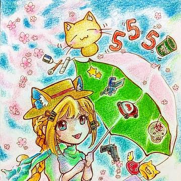 catsoxさん誕生日記念「日傘の女:右向きゲーム寄り」9/22