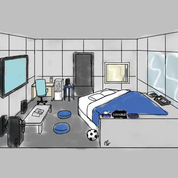 Bllk-themed love hotel room
