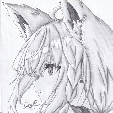 白上フブキ -鉛筆画-