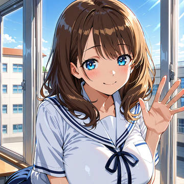 窓際の微笑み