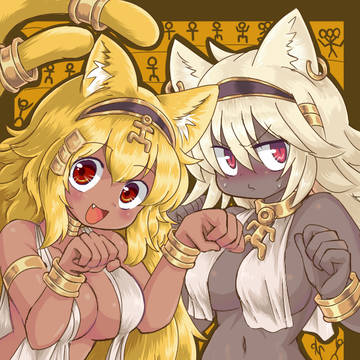 褐色エジプト風ネコミミうちのこ