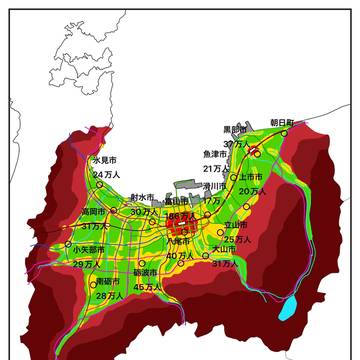 富山県をさらに都会にしてみた