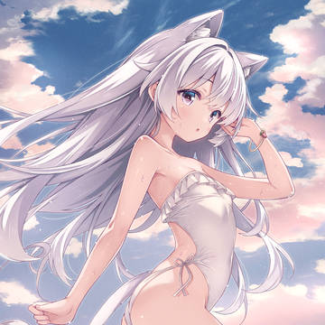 ねこちゃんのみずあそび。