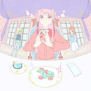 マカロン（みなもさん作）をいただくかがりさん