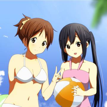 水着の憂と梓