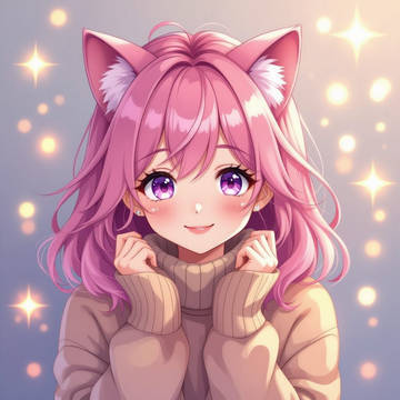 Pastel Cat Girl – Cute Kawaii An