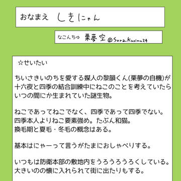 自家設定まとめ帳