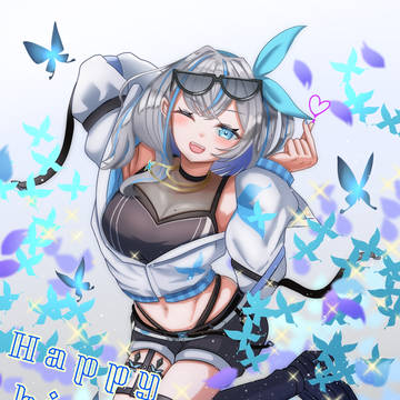 ぶいじだい　蝶咲りりは　2025誕生日イラスト