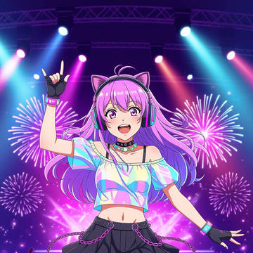 ステージの真ん中で叫ぶ熱血アイドル!