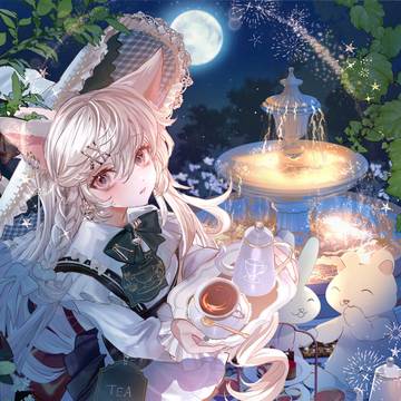 猫魔女の夜のティータイム🐱