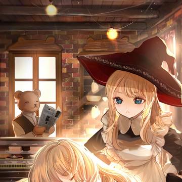 休憩中に寝てしまった魔女メイドさん🐻
