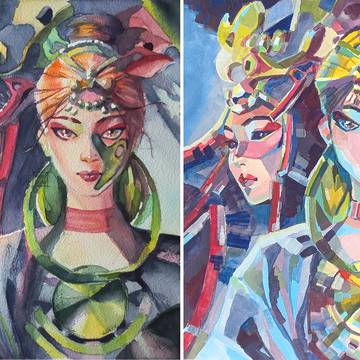 Two works, one sketch.