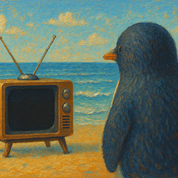 海とテレビとペンギン
