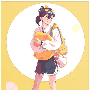 「散歩中！」なイラスト🐣