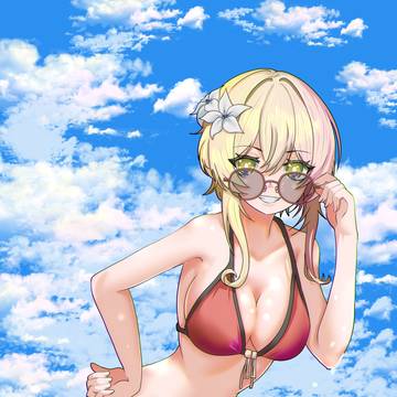 海水浴で水着の蛍ちゃん