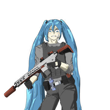 Giving Miku a gun