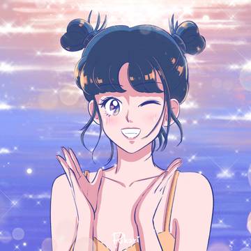 Retro beach girl