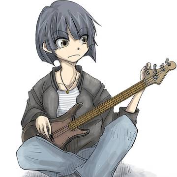 4弦のペグを調整する女子