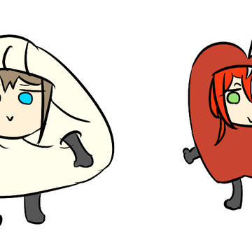 meat bun & apple