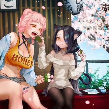 茶屋で花より団子