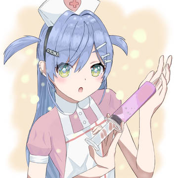 ナース姿の夜乃くろむちゃん　落書き