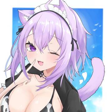 どう？ビキニメイド、似合ってるかにゃ～？💜