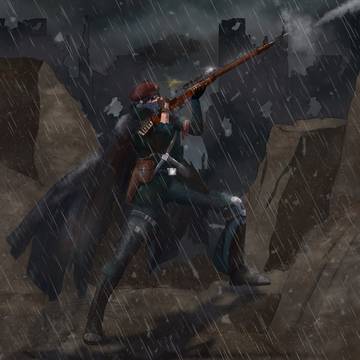 Sniper in the rain