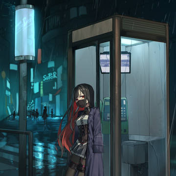 雨夜与电话亭