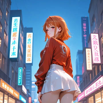 A girl in Tokyo city.