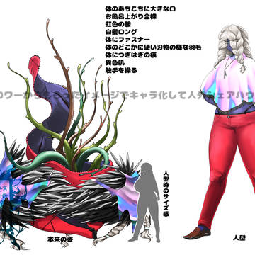 Xで要素貰って描いた人外