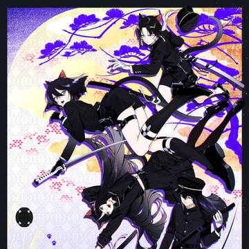 襖絵群猫図