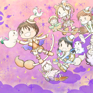 【オリジナル】白い魔法使いとおばけの夜 挿絵【無名短編絵本風】