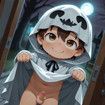 Halloween, toddler ghost