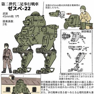 妄想記録⑩　二足歩行戦車　ゼスぺ-22