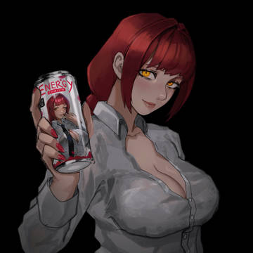 Makima with energy drink