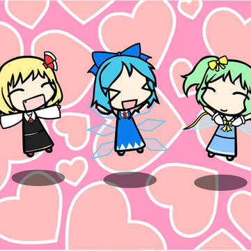 Cirno X Daiyousei X Rumia