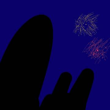 線香花火　下から見ると　焼き焦げる