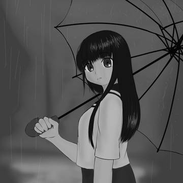 girl in the rain...