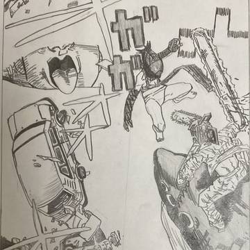 チェンソーマン6巻のシーン(描き途中です🙇)
