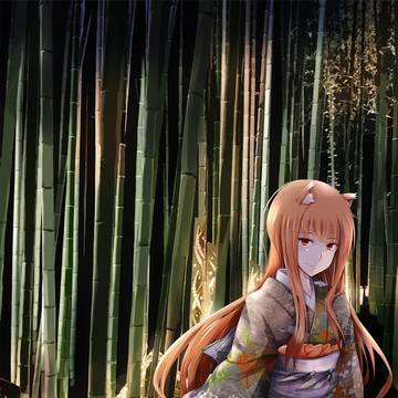 着物ホロと竹林